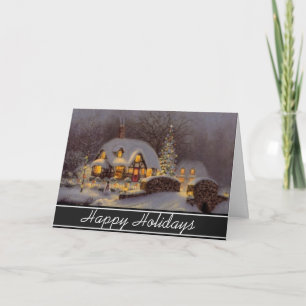 Fêtes Annuelles Accueil Pour Les Vacances Scène D'Hiver Cartes De