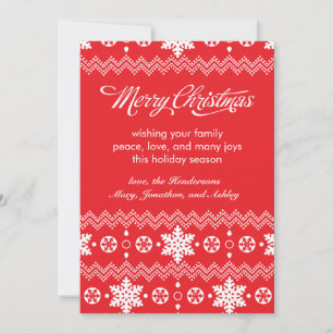 Fêtes Annuelles Cartes de Noël non photo pour le pull-overs rouge