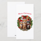 Fêtes Annuelles Cartes de Noël pour chats (Devant / Derrière)