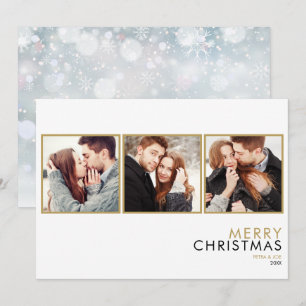 Fêtes Annuelles Cartes de Noël pour couples modernes simples 3 pho