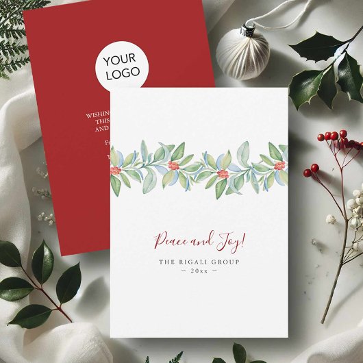 Fêtes Annuelles Cartes de Noël pour Entreprises Botanique Houx et