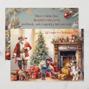Fêtes Annuelles Cartes de Noël pour garçon bottes de cow-boy pour