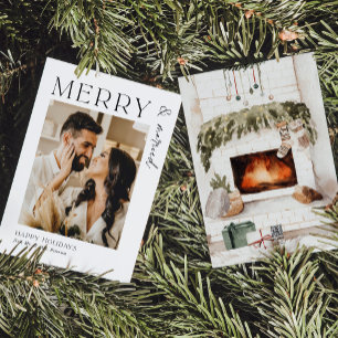 Fêtes Annuelles Cartes de Noël pour jeunes mariés avec photo