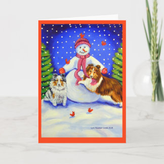 Fêtes Annuelles Cartes de Noël pour le chien de garde Shetland