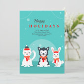 Fêtes Annuelles Cartes de vœux de vacances pour animaux de compagn (Debout devant)