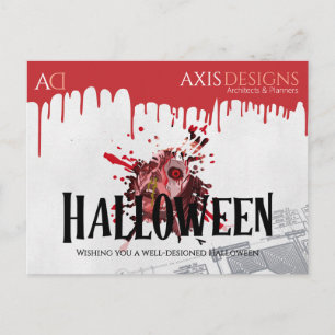 Fêtes Annuelles Cartes de vœux Halloween Zombie & Sang pour archit