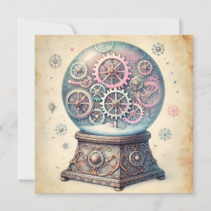Fêtes Annuelles Cartes de vœux pour boule à neige de Noël Steampun