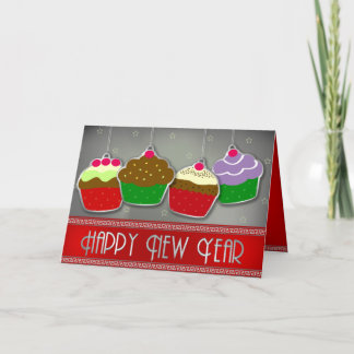 Fêtes Annuelles Cartes de vœux pour cupcakes de Nouvel An
