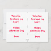 Fêtes Annuelles Cartes Saint-Valentin pour enfants (Dos)