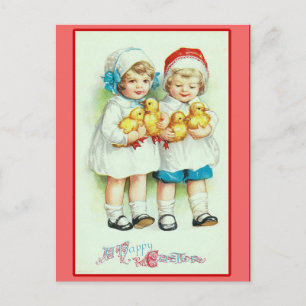 Fêtes Annuelles Filles et poupons pour bébés Cartes de Pâques Vint