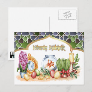 Fêtes Annuelles Nowruz Mubarak. Cartes de vœux pour le Nouvel An p