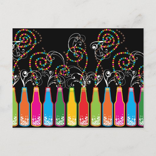 Fêtes Bubbly ! Enregistrer la date Carte postale p (Dos)