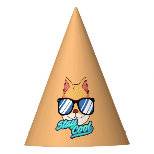 FÈTES CHAPEAUX DE FÊTE D'ANNIVERSAIRE POUR CHAT COOL (Devant)