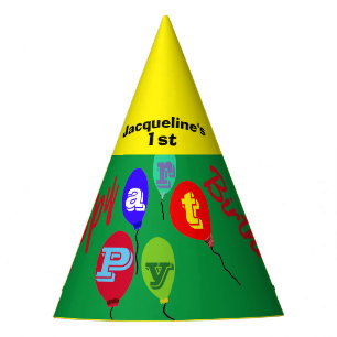 Fètes Chapeaux de fête jaunes et verts Ballons