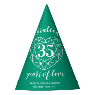 Fètes Chapeaux de fête personnalisés pour les 35 ans de