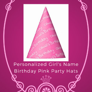 Fètes Chapeaux de fête rose personnalisés pour l'anniver
