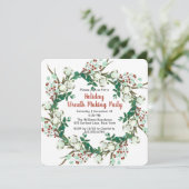 Fêtes Couronnes Fête Noël Invitations (Debout devant)