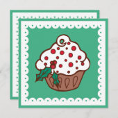 Fêtes Cupcake Noël Invitations (Devant / Derrière)
