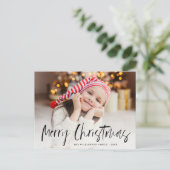 fêtes de noël adorable carte photo personnalisé (Debout devant)