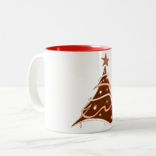fêtes de noël arbre conception tasse design (Devant gauche)