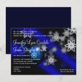 Fêtes de Noël bleues Invitations de mariage d'hive (Devant / Derrière)