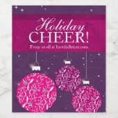 Fêtes de Noël chevelure violet étiquettes de vin p (Étiquettes simples)