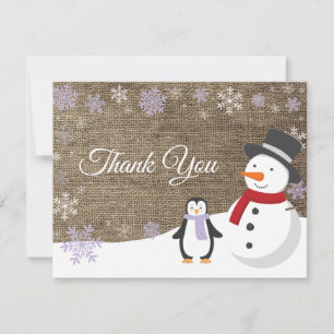 Fêtes de Noël d'hiver Carte de remerciements de