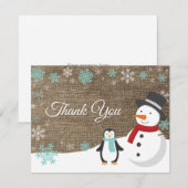 Fêtes de Noël d'hiver Carte de remerciements de ne (Devant / Derrière)