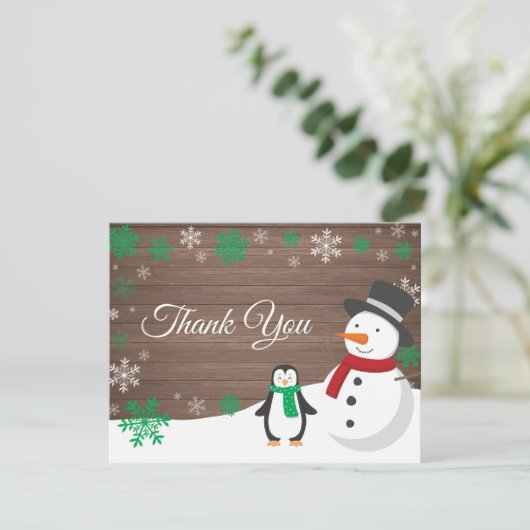 Fêtes de Noël d'hiver Carte de remerciements de ne (Debout devant)