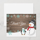 Fêtes de Noël d'hiver Carte de remerciements de ne (Devant / Derrière)