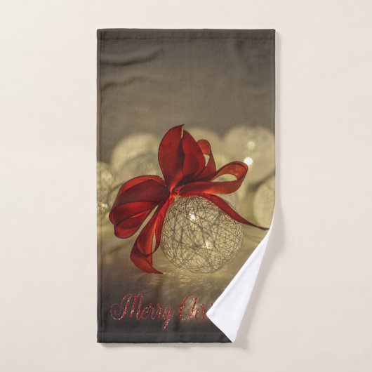 Fêtes de Noël - Élégantes boules de Noël Bow rouge (Serviette à main)