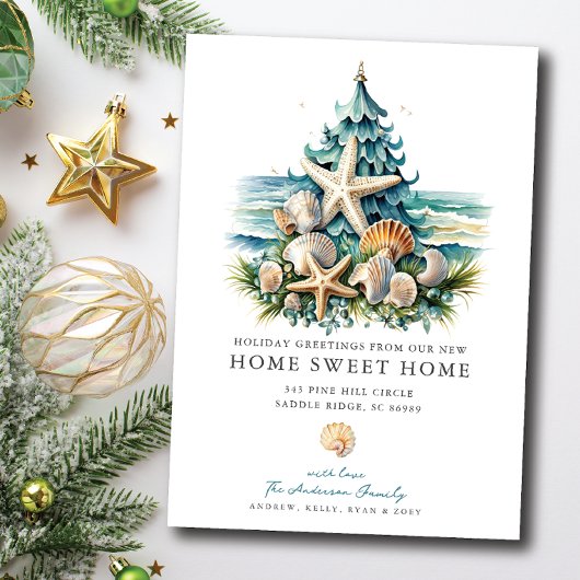 Fêtes de Noël en bord de mer Faire-part de déménag