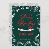 Fêtes de Noël Fête d'hiver Berries Invitation (Devant / Derrière)