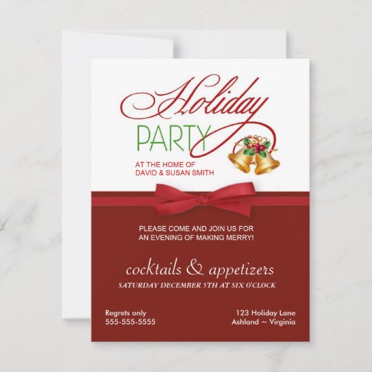 Fêtes de Noël Invitations élégantes (Devant)