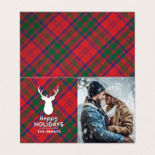Fêtes de Noël personnalisées Carte Photo Plaid (Outside Unfolded)