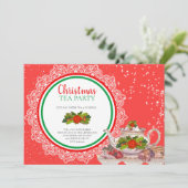 Fêtes de Noël Tea Party Invitations (Debout devant)