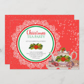 Fêtes de Noël Tea Party Invitations (Devant / Derrière)