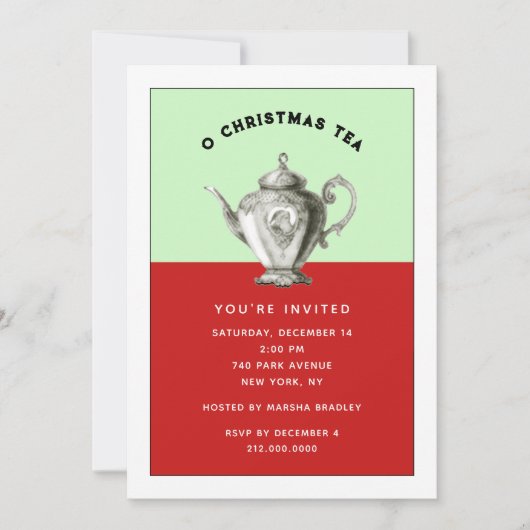 Fêtes de Noël Tea Party Invitations (Devant)