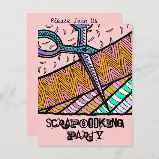 Fêtes de scrapbooking à thème artisanal Invitation (Devant / Derrière)