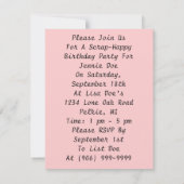 Fêtes de scrapbooking à thème artisanal Invitation (Dos)
