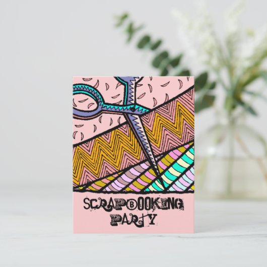 Fêtes de scrapbooking à thème artisanal Invitation (Debout devant)