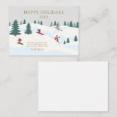 Fêtes de Ski Carte de Noël Joyeux Personnalisée (Devant / Derrière)