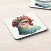 Fêtes / Dessous de verre de poulet de Noël (Côté gauche)