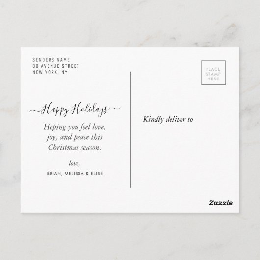 fêtes joyeuses branchées joyeux noël carte photo (Dos)