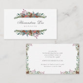 Fêtes Noël Floral Cartes de visite (Devant / Derrière)