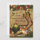 Fêtes Noël Tea Party Invitations (Dos)