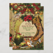 Fêtes Noël Tea Party Invitations (Devant / Derrière)