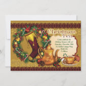 Fêtes Noël Tea Party Invitations (Devant)