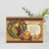 Fêtes Noël Tea Party Invitations (Debout devant)