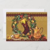 Fêtes Noël Tea Party Invitations (Dos)